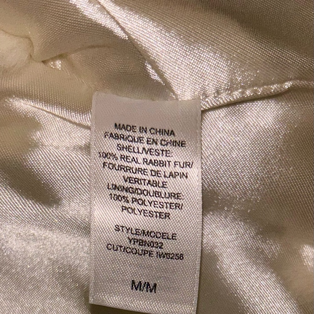NWT…Vintage Guess Rabbit Fur evening jacket , white /size:M - Picture 6 of 11